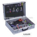 Silber Aluminium Tool Case mit Fold-Down-Tool-Palette & verstellbare Fächer innen